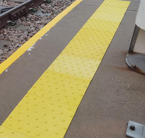 White TacPad MTA before pedestrian crossing