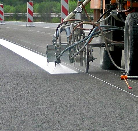 Aquaroute application with airless road machine