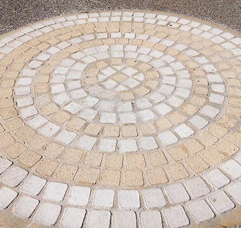 Decorative PaveSmart pavers in circles