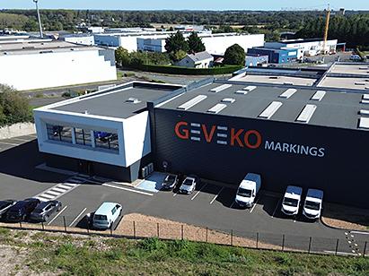 Vue aérienne des bureaux commerciaux de Geveko Markings SAS