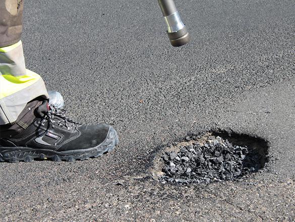 Repair road and surface cracks, potholes and other damages with minimal closing of traffic