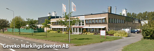 Site de production Geveko Markings AB en Suède